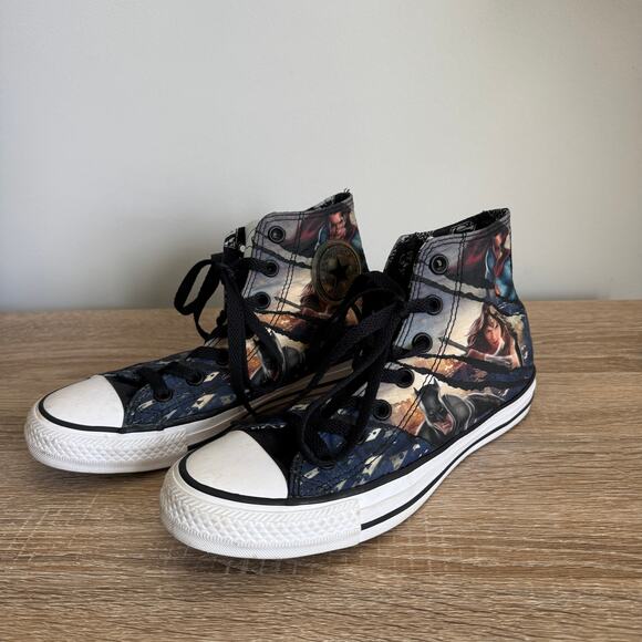 Converse DC Comics Batman Superman Wonder Woman High Tops W7 M5 Chucks - Picture 1 of 8